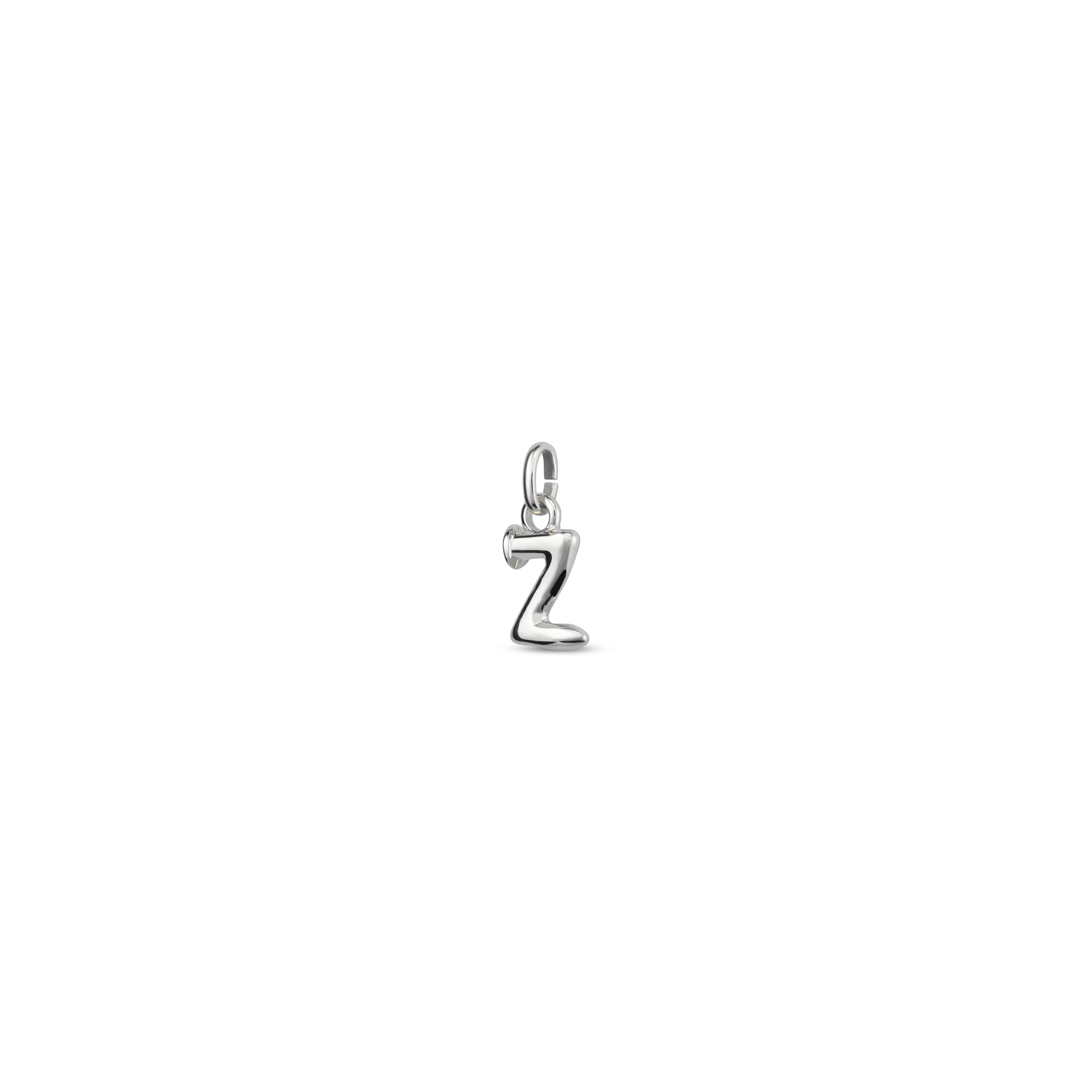 Sterling silver-plated charm with small letter Z, Silver, large image number null